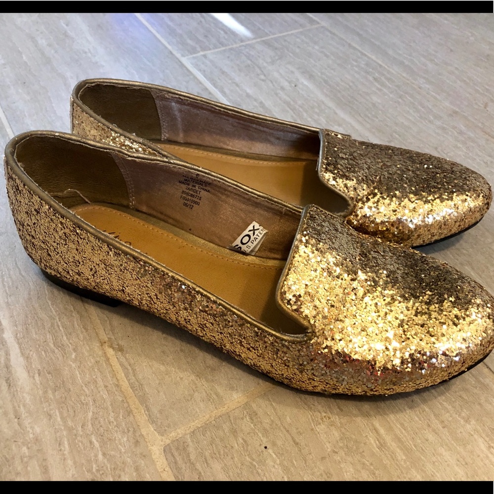 Mossimo Gold Glitter Loafers